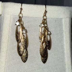 Elegant Gold Leaf Dangle Earrings
